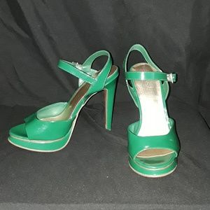 Size 6.5 Green Strappy Heels
